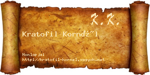 Kratofil Kornél névjegykártya