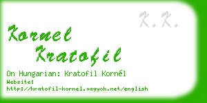 kornel kratofil business card