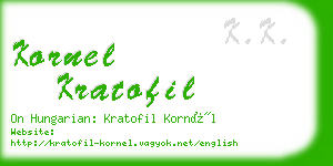 kornel kratofil business card